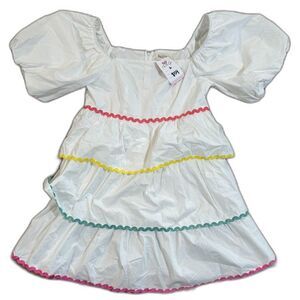 Peach Love Boutique Square Neck Ric Rac Tier Dress – Size Large – NWT (See Flaw)